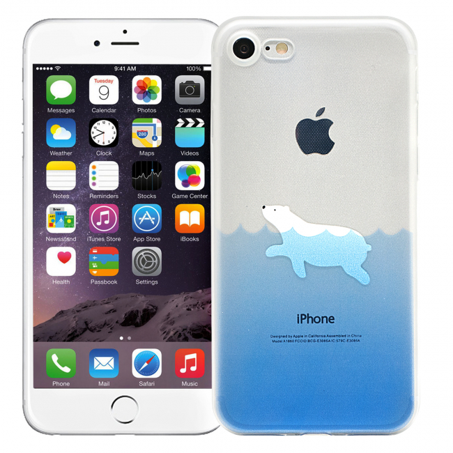 Чехол для iPhone 7/8 "Белый медведь в воде"