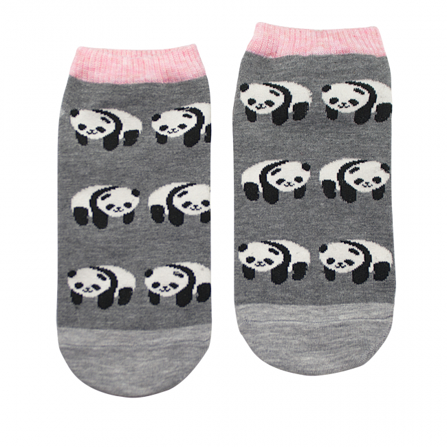 Носки "Панда" (серо-розовые)