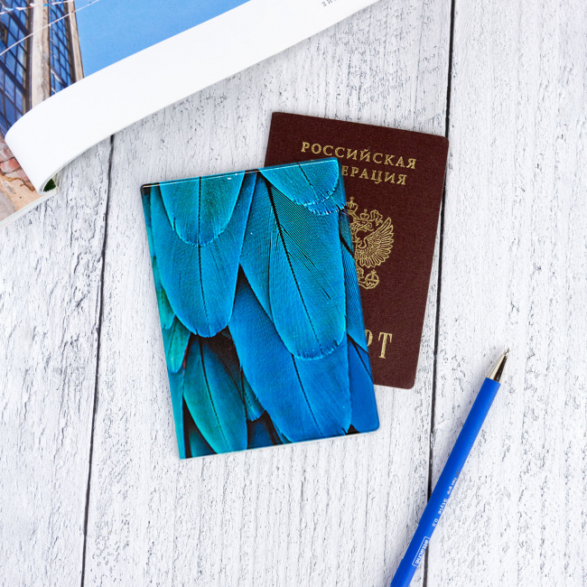 Обложка для паспорта "Feather blue"
