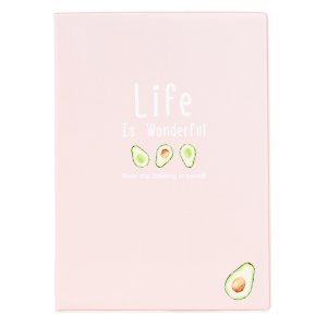 Обложка для паспорта "Life is - pink and avocado"