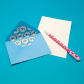 Поздравительный конверт с карточкой (голубой)