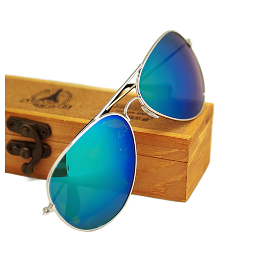 Очки "Aviator Mirror - Silver & Light blue"