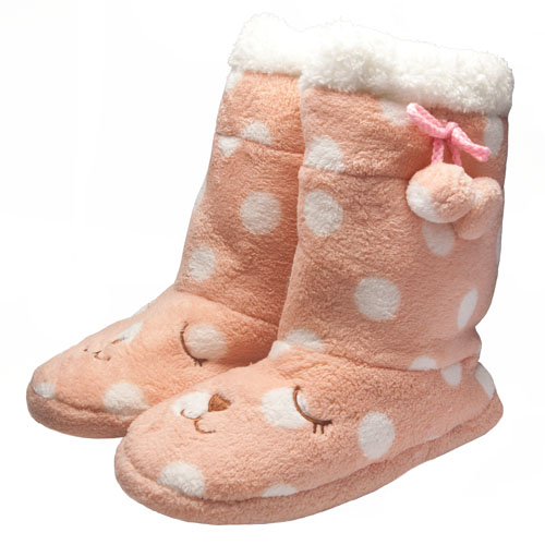 Чуни розовые в горошек