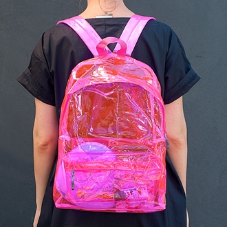 Розовый прозрачный рюкзак