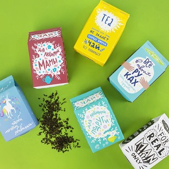 Несколько разных упаковок чая от Kawaii Factory