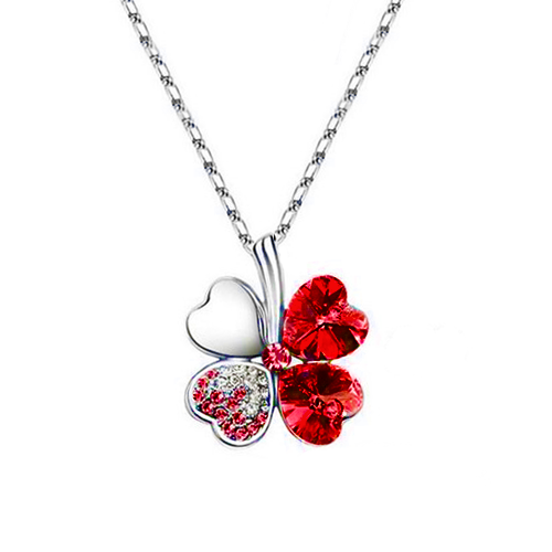 Подвеска "Clover strass" (красная)