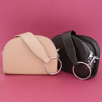 Черная и розовая сумки из экокожи оптом