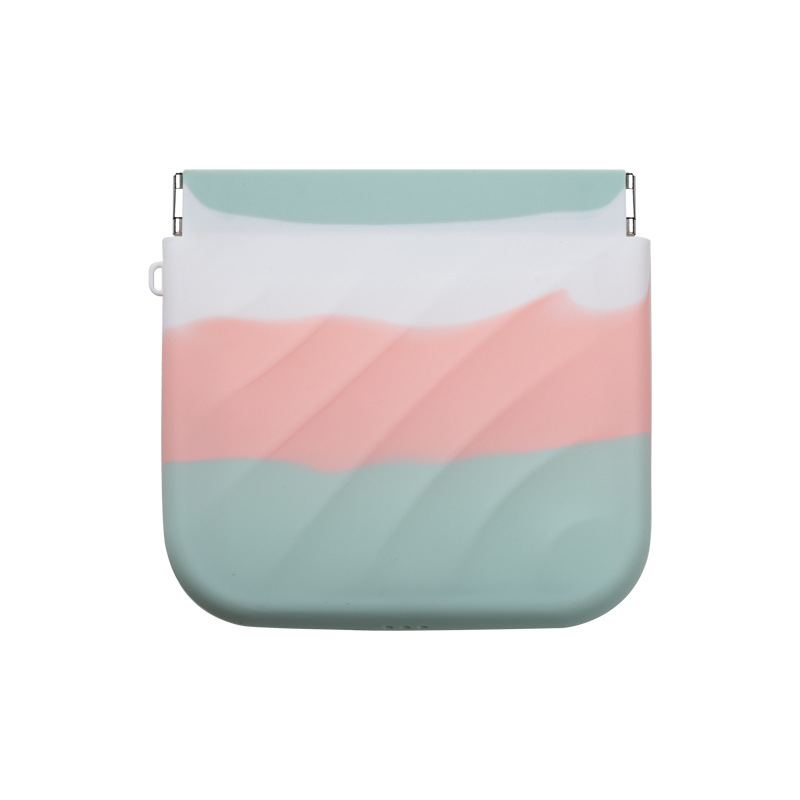 Косметичка мини силиконовая (мятные полоски)