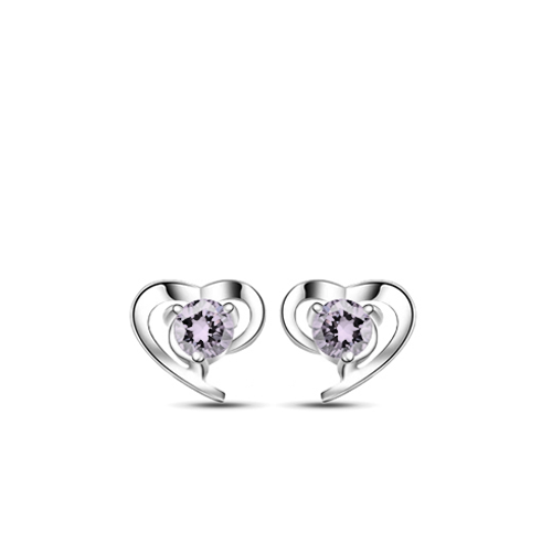 Серьги-гвоздики "Hearts strass"