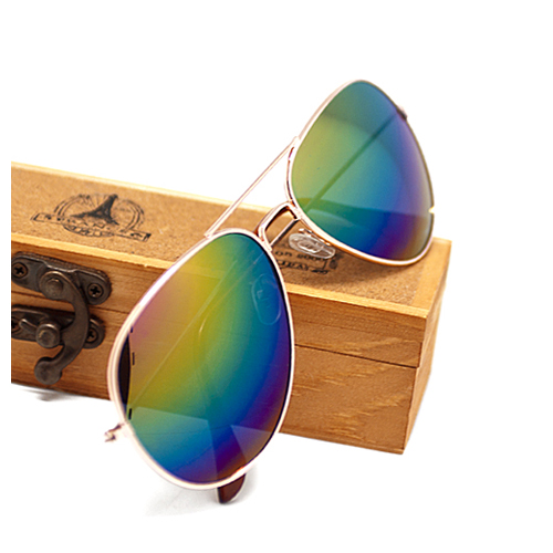Очки "Aviator Mirror - Gold & rainbow"