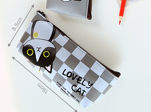 Пенал "Lovely cat" в клеточку