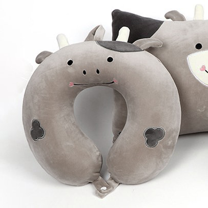 Подушка для путешествий "Бычок" (серый)