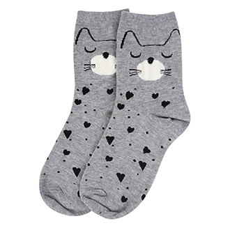 Серые носки из хлопка с котами