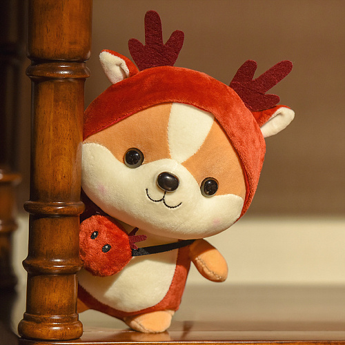 Игрушка-подушка "Корги в кигуруми" (олень), 25 см