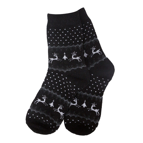 Носки теплые "Олени" (черные)