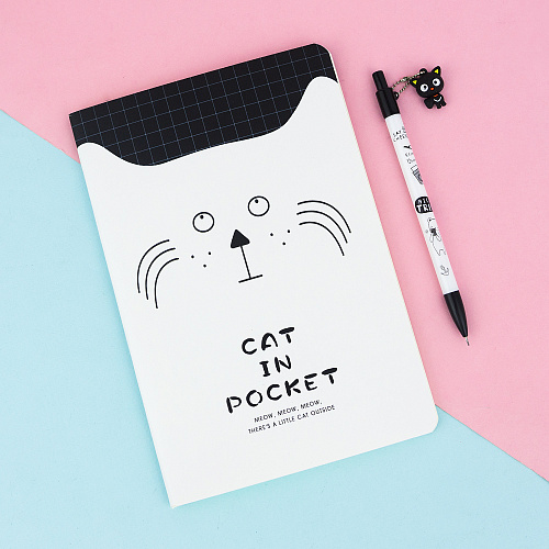 Тетрадь "Сat in pocket" (белый)