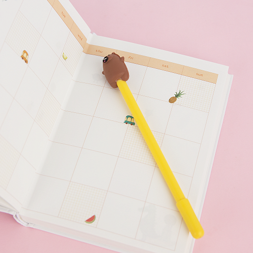 Ручка с медведем (коричневый)