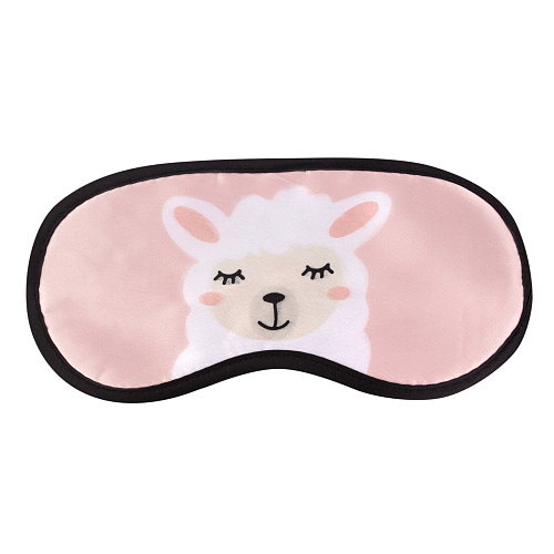 Маска для сна "Лама на розовом" с гелевой вставкой