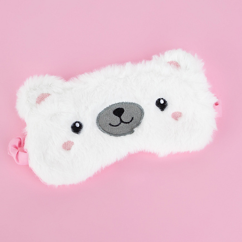 Маска для сна "Мишка" (белая)