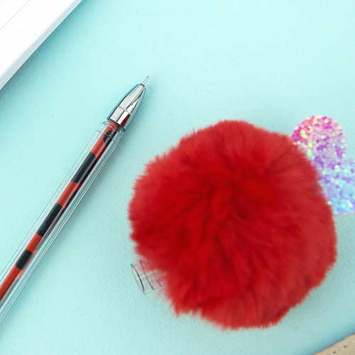 Ручка "Pom Pom" (красная с сердечком)