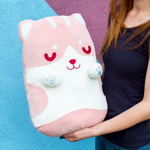 Игрушка-подушка "Котя-плюшка" (розовый) 45*30см