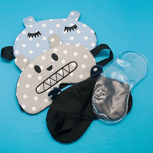 Маска для сна в горошек (синяя)