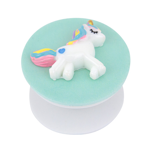 Держатель для телефона/попсокет "Единорожка" (радужный на зеленом)