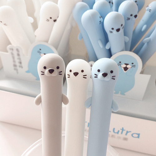 Ручка "Cute seal" (серая)