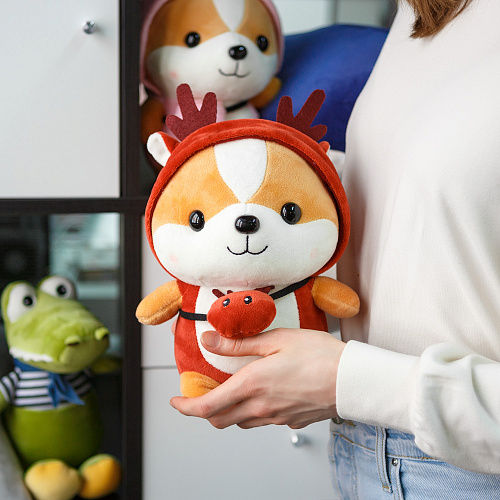 Игрушка-подушка "Корги в кигуруми" (олень), 25 см