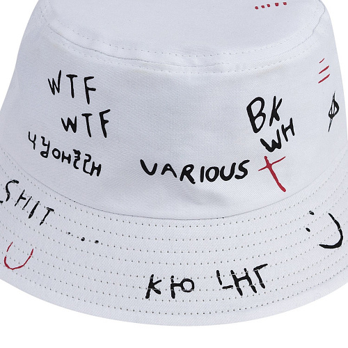 Панама "Надписи" (белая)