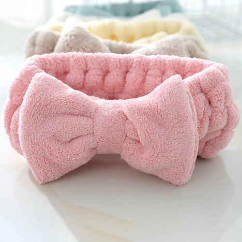 Повязка на голову широкая, розовая