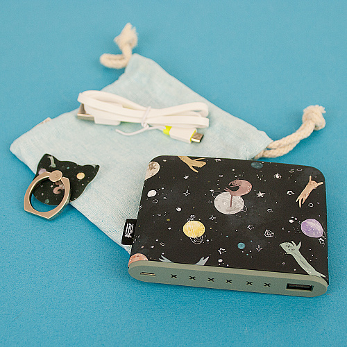 Зарядное устройство-аккумулятор "Космические коты"