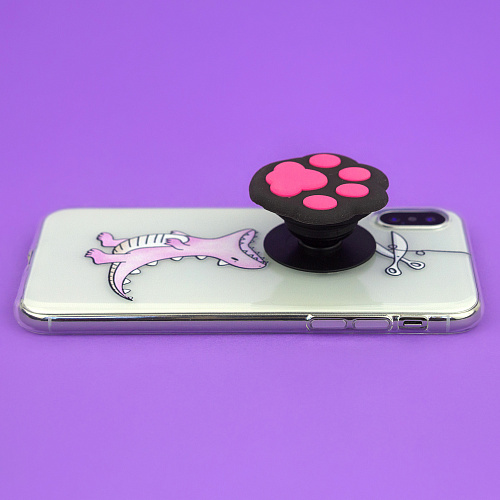 Держатель для телефона/попсокет "Paw black"