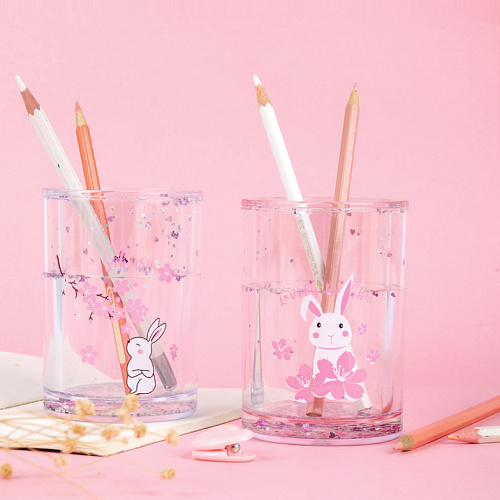 Подставка для ручек "Зайка" (с веткой)