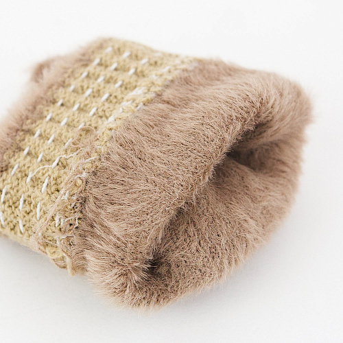 Варежки пушистые медведи (коричневые)