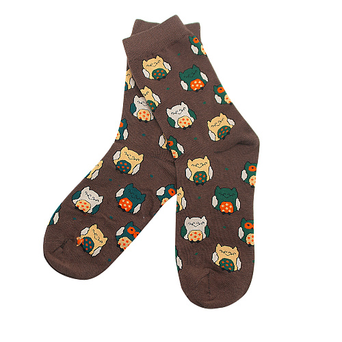 Носки "Совы" (коричневые)