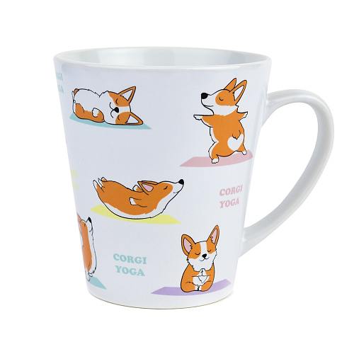 Кружка латте малая "Корги йога"