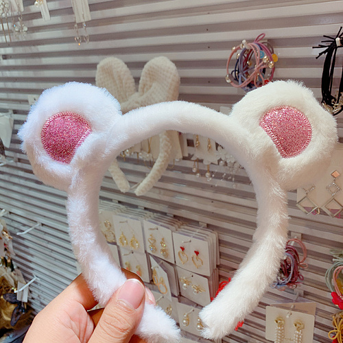 Ободок-повязка "Ушки мишки" (белый)