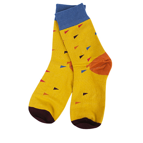 Носки мужские "Треугольники" (желтые)