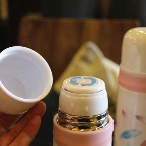 Термос с ремешком "Фламинго"