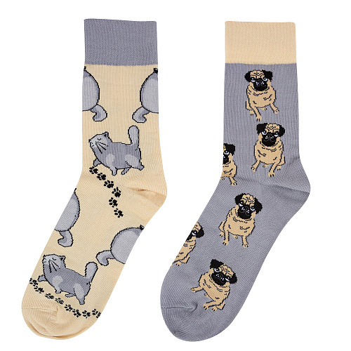 Носки "Коты против собак", разм.40-45