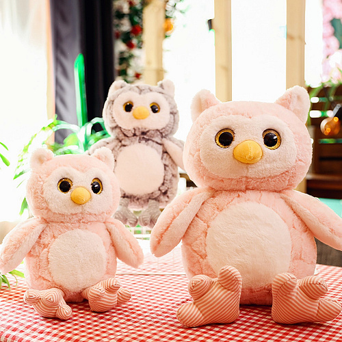 Игрушка-подушка "Сова" (розовая) 40см