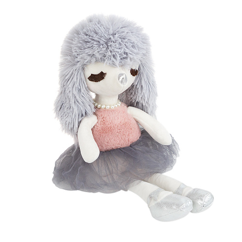 Игрушка-подушка "Собачка-красотка Белла" серая 42 см