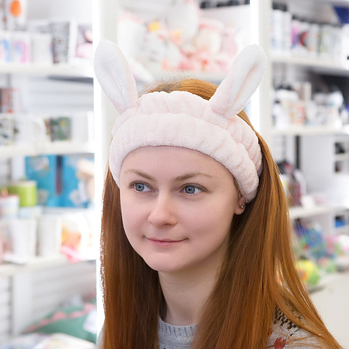 Повязка на голову "Заячьи уши", бежевый