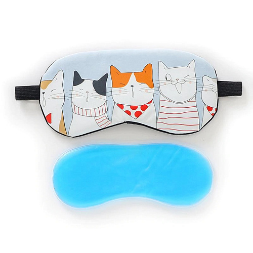Маска для сна "Коты" (голубая)