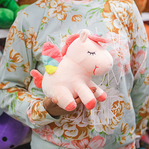 Игрушка-подушка "Пегас радужный" (розовый)