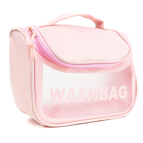Косметичка дорожная "Washbag" с клапаном розовая