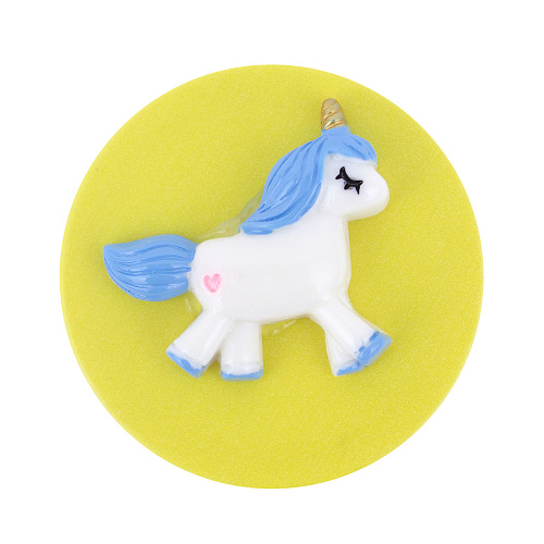 Держатель для телефона/попсокет "Единорожка" (синий на желтом)