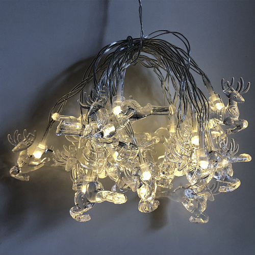 Гирлянда "Олени " LED, батарейка