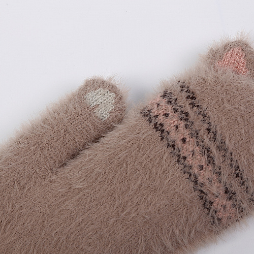 Варежки "Котики" (коричневые)